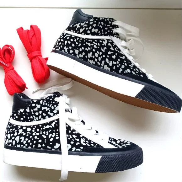 Rag Bone RB Army High B/W Cheetah High-Top Sneakers